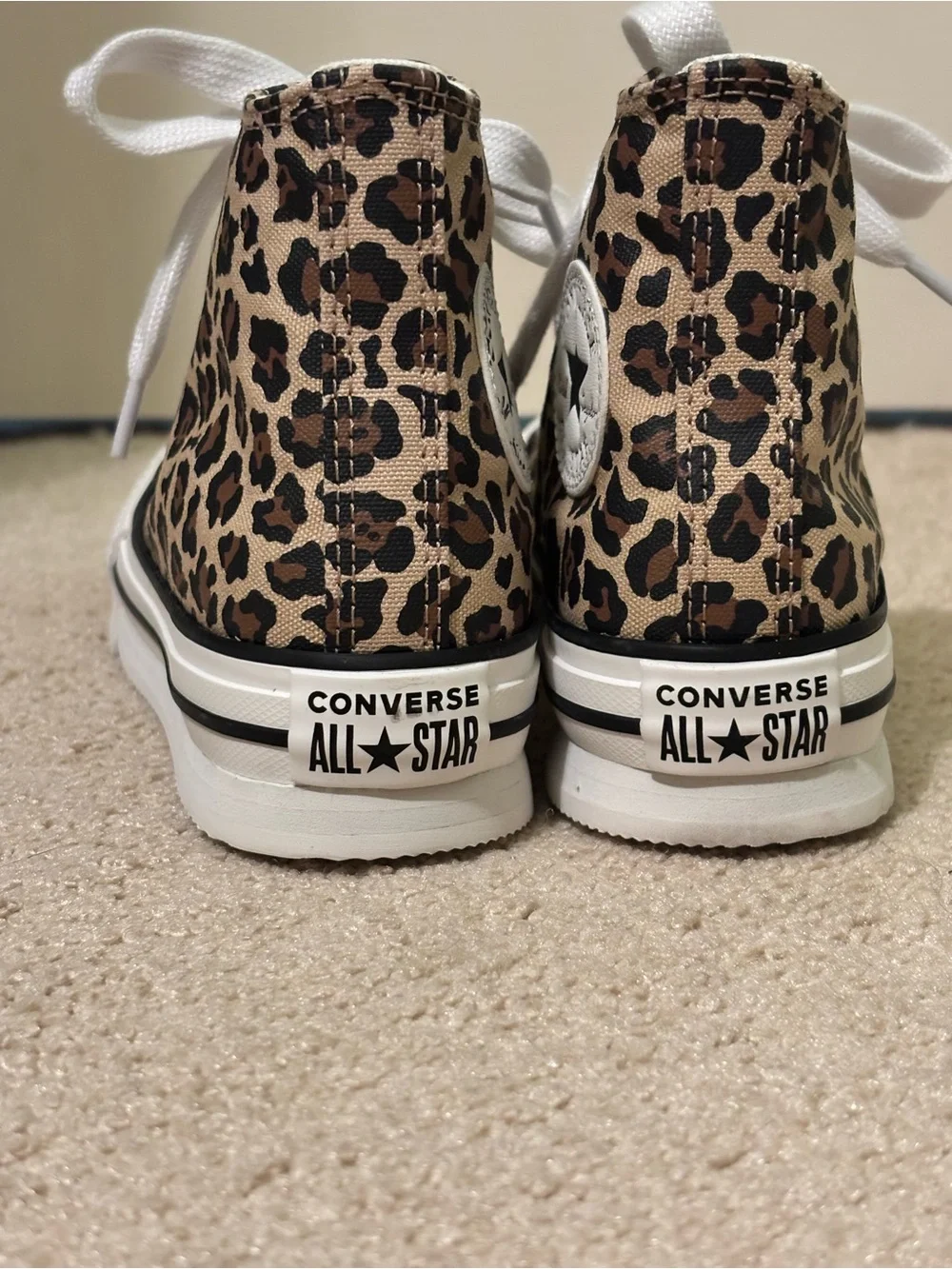 Converse High Top Sneakers - Leopard Print Brown & Black